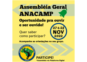 Anacamp realizará Assembleia com seus associados