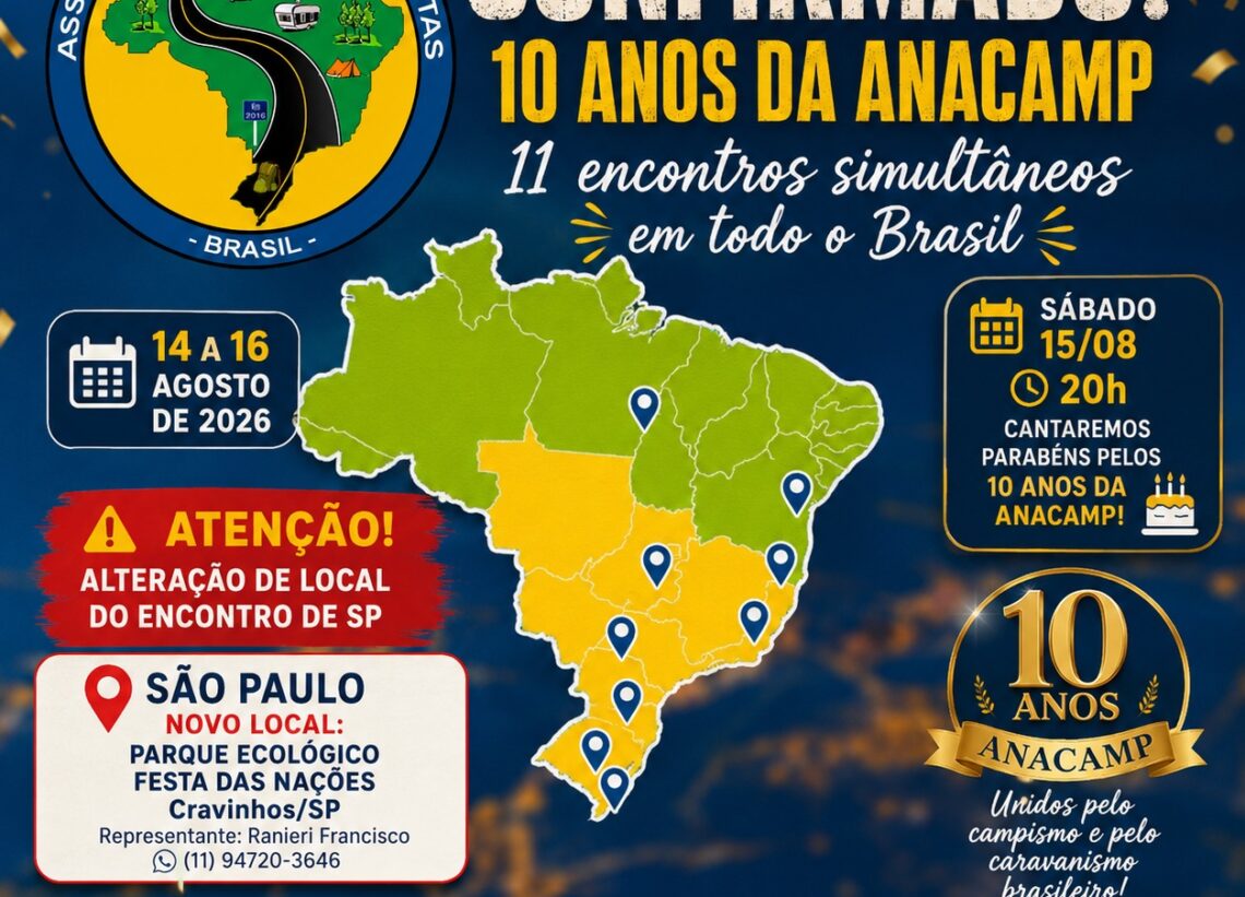 Anacamp celebrará 10 anos com encontros em vários Estados