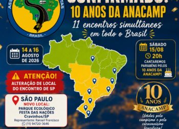 Anacamp celebrará 10 anos com encontros em vários Estados